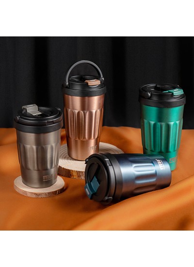Tyeso Coffe Mug Vakumlu Paslanmaz Çelik Taşıma Kulplu 500ML