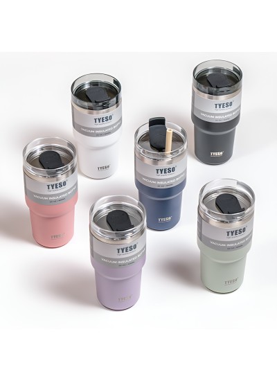 Tyeso TripleTask Termos Vakumlu Yıkanabilir Silikon Pipetli 600ML